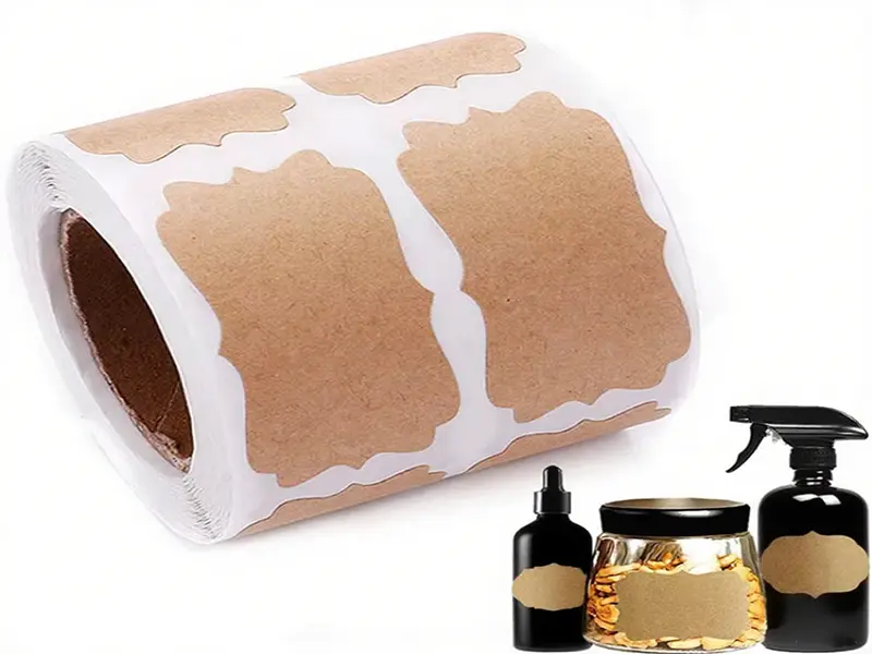 Custom Kraft Gift Tags & Roll Label Stickers for Bottles