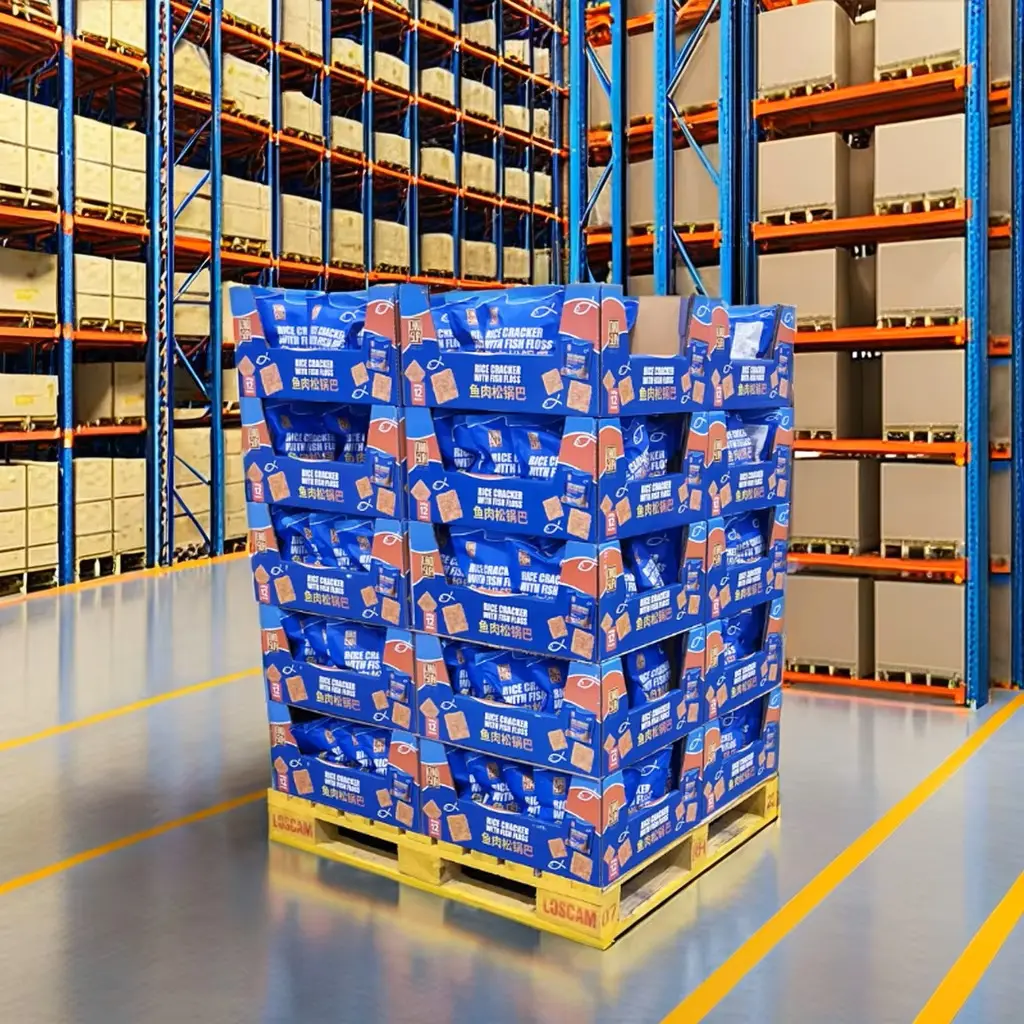 Custom Stackable Corrugated Display Tray for Snack Food P ( (3)