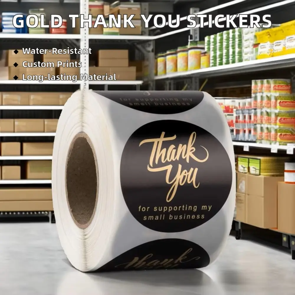 Custom gold vinyl stamping labels for business gifts and candles (2)