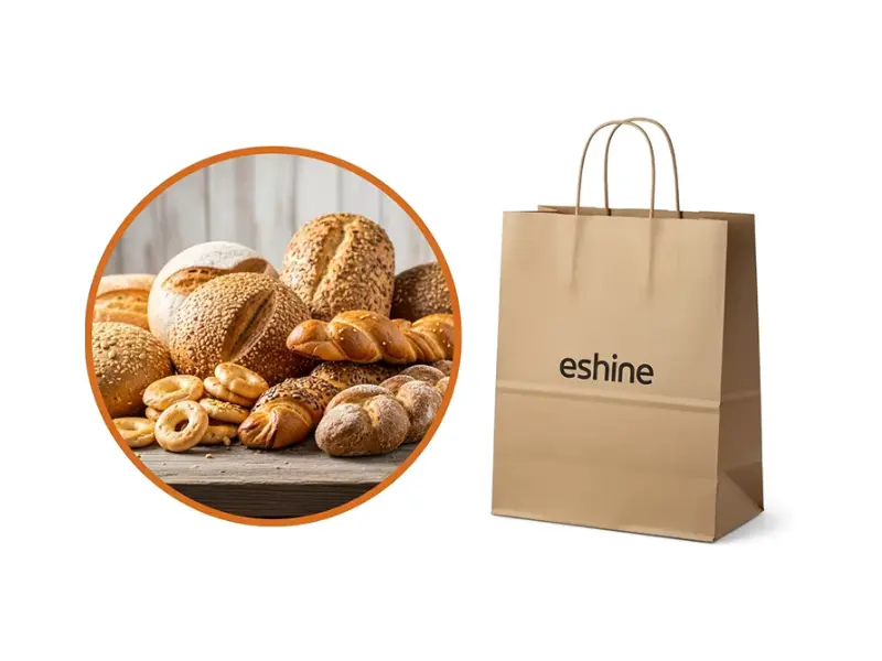 High-Quality Custom Kraft Paper Bags with Handles for Food