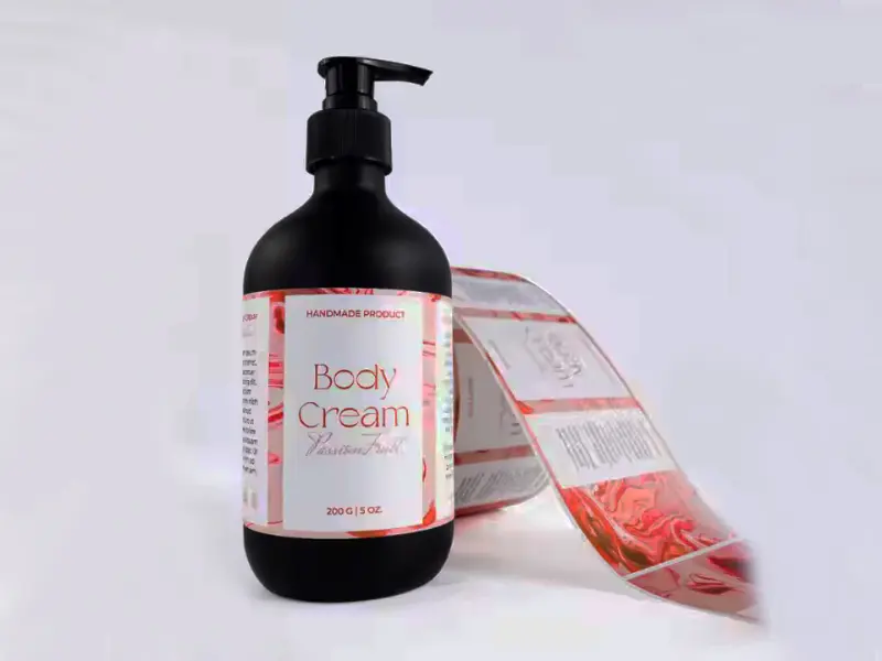 Custom Waterproof Cosmetic Labels with Gold Foil Accents