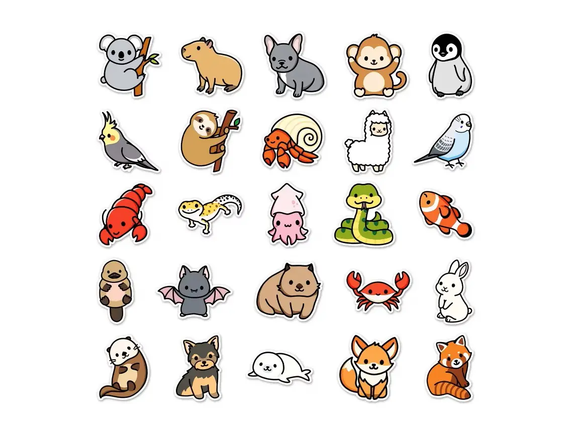 Hot selling custom cartoon animal labels cute stickers factory price (2).jpg