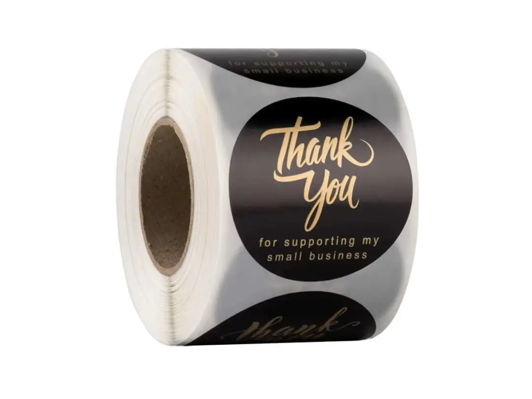 Custom gold vinyl stamping labels for business gifts and candles