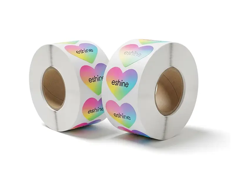 Rainbow Circle Adhesive Vinyl Sticker Roll - 2 Waterproof Labels