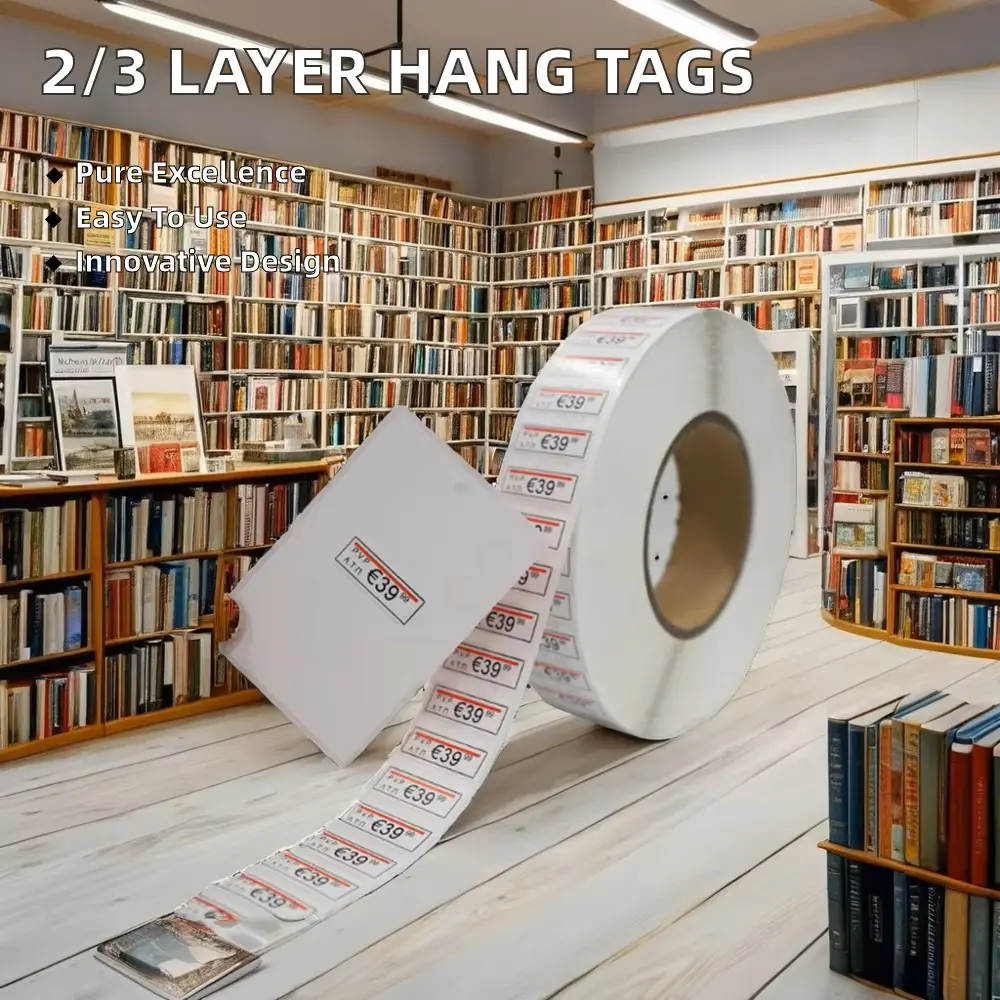 Custom 23 layer adhesive piggyback labels roll for han (