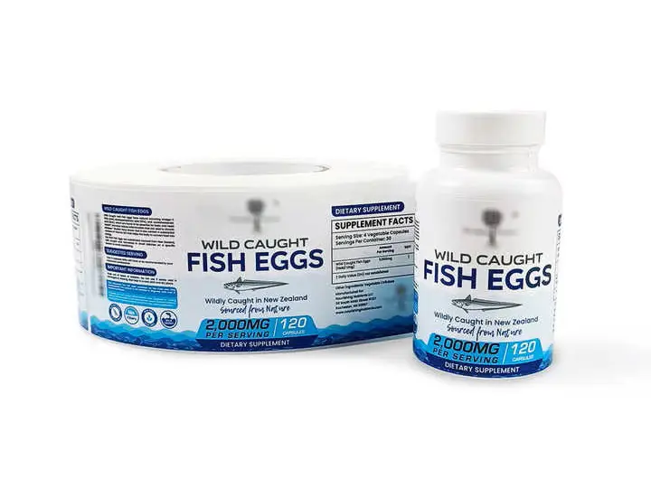 Custom waterproof vitamin bottle label roll for health supplements