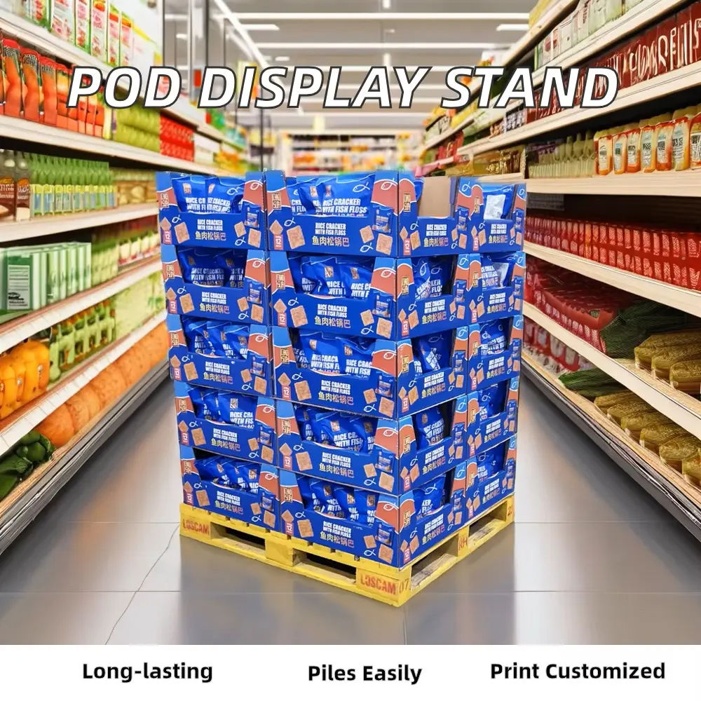 Custom Stackable Corrugated Display Tray for Snack Food P (