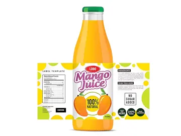 PVC  Adhesive Labels  Wrap Labels for Beverage Juice Mineral Water Bottles