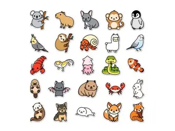 Hot selling custom cartoon animal labels cute stickers factory price