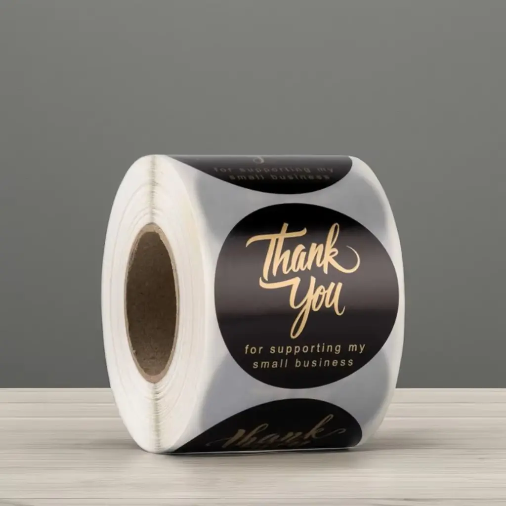 Custom gold vinyl stamping labels for business gifts and candles (1)