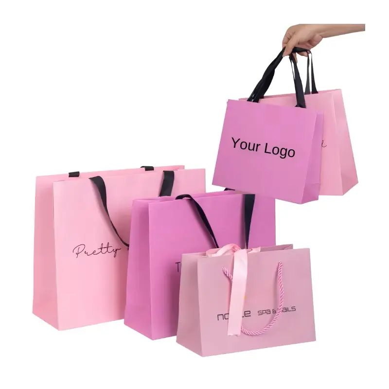 Luxury Recycled Paper Shopping Bag with Handle for Gifts (4)